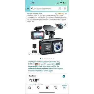 Usunny 4K Dash Cam *Brand New*